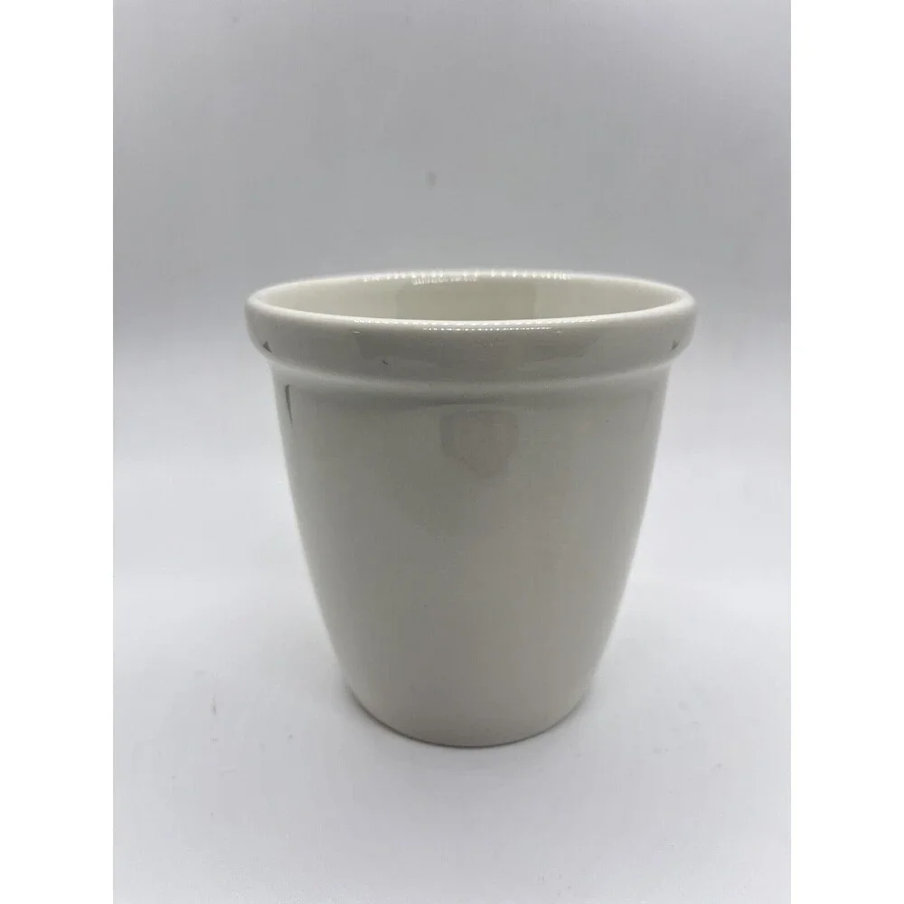 Crate & Barrel White Coffee Mug Tea Cup with Handle and Rim